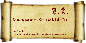 Neuhauser Krisztián névjegykártya